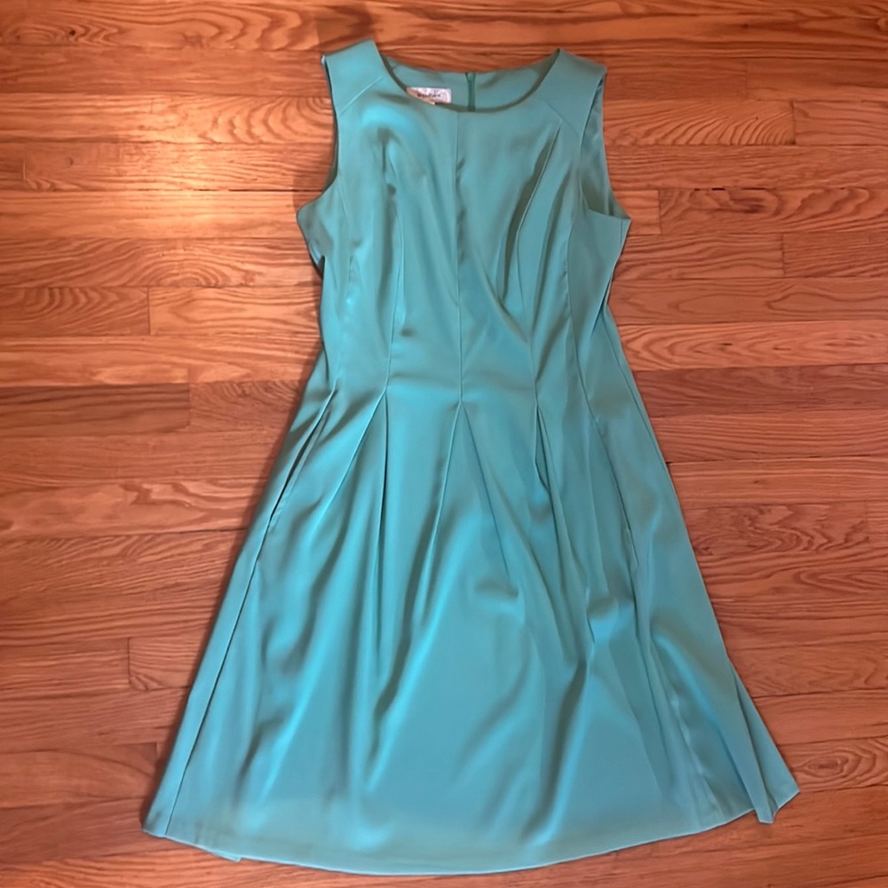 Robins-egg blue vintage style swing dress with POCKETS